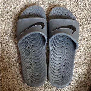 Grey Nike Kawa Slides